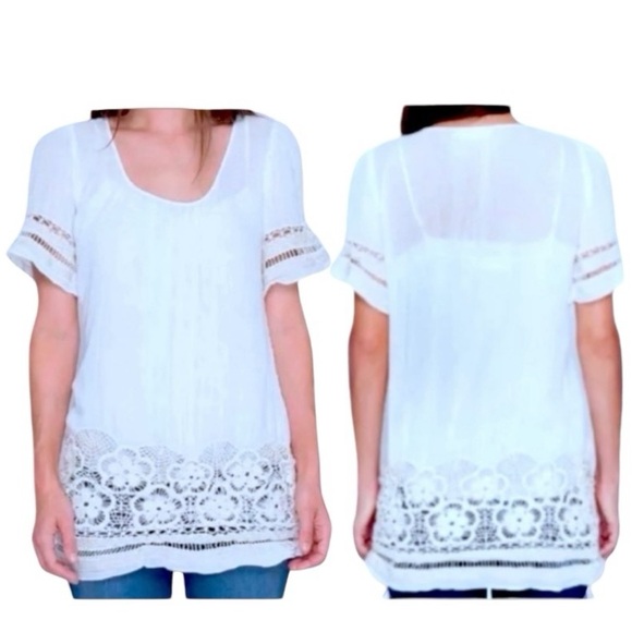 $220 Johnny Was Vintage Tunic Dress Small WEAR 3 WAYS Swim CoverUp Cotton Gauze - Picture 1 of 10